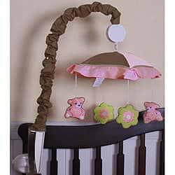 slide 1 of 1, Pink Teddy Bear Musical Mobile