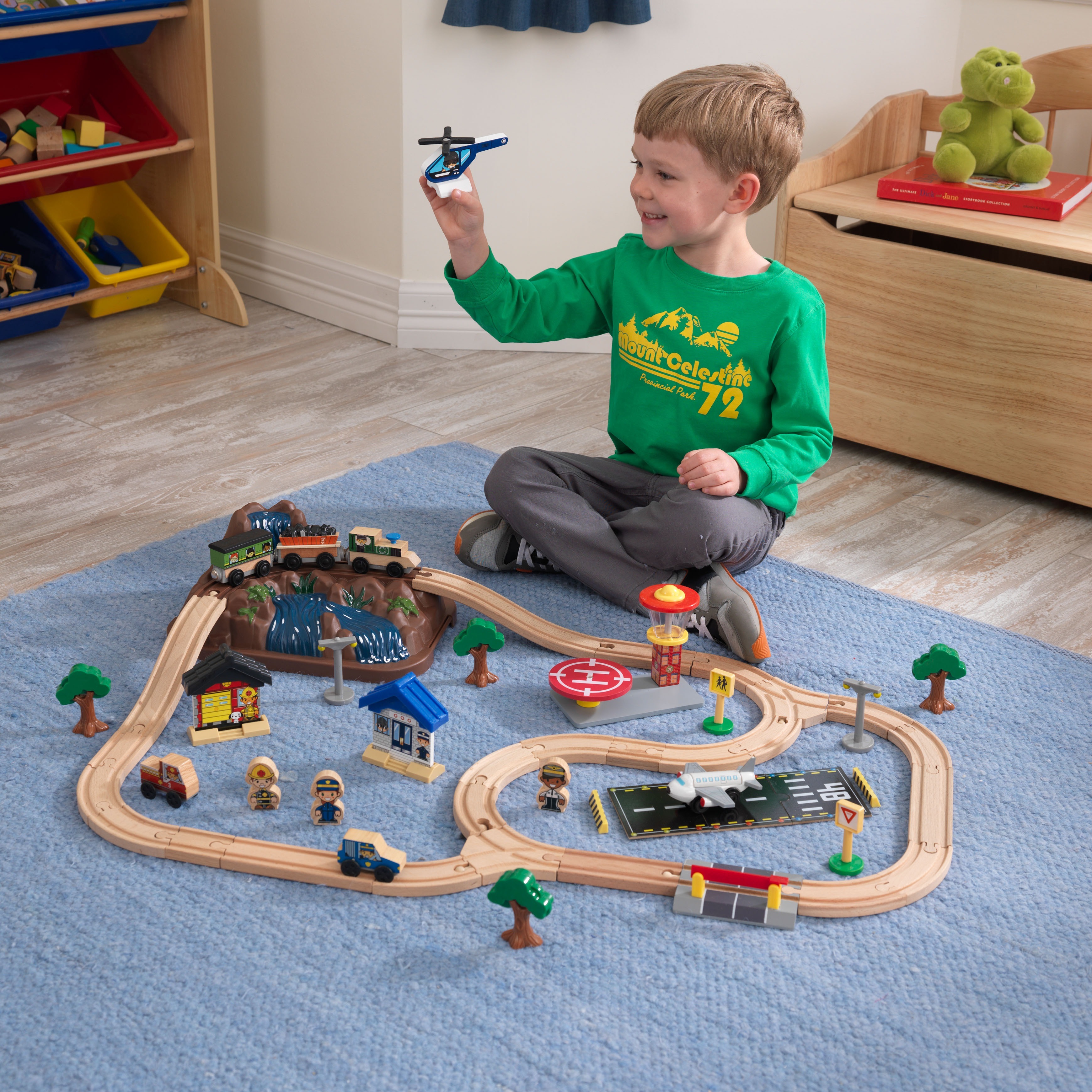 kidkraft bucket top mountain train set