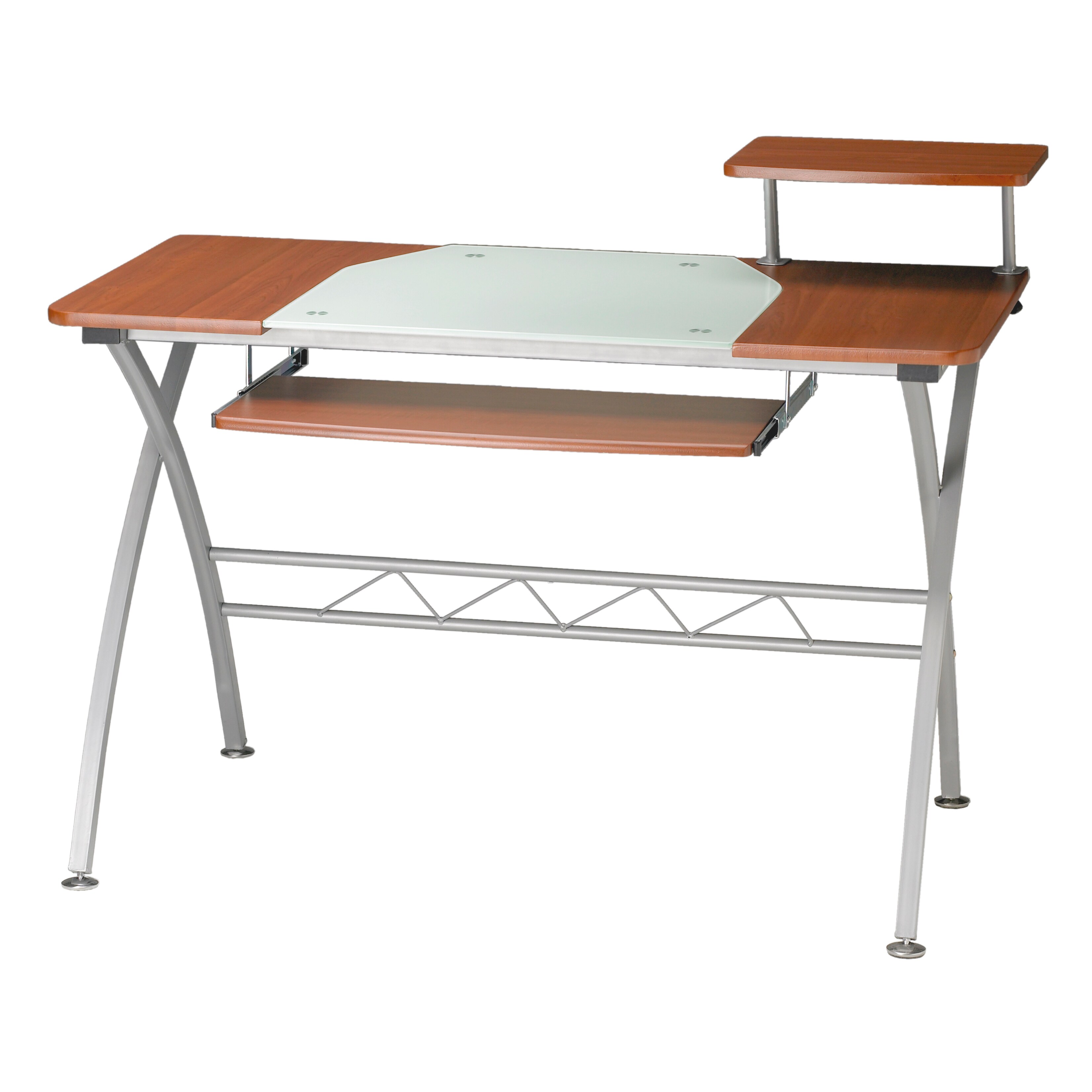 Shop Mayline Soho Vision Computer Desk With Glass Inset Desktop