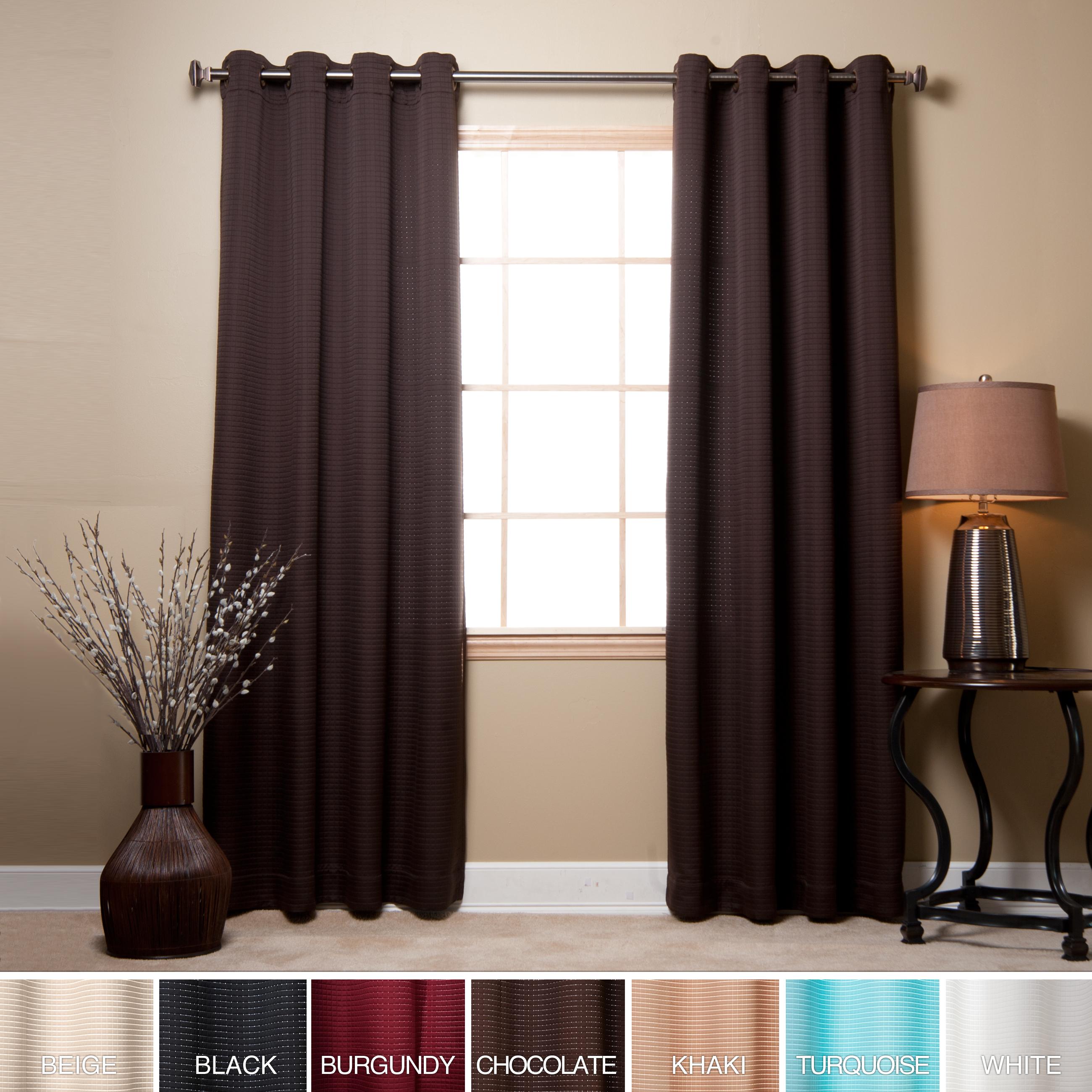 Square Quilted Grommet Top 95 inch Curtain Pair