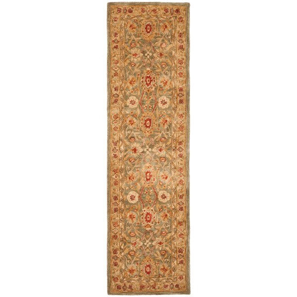 Handmade Mahal Sage/ Ivory Wool Runner (2'3 x 8') Safavieh Runner Rugs