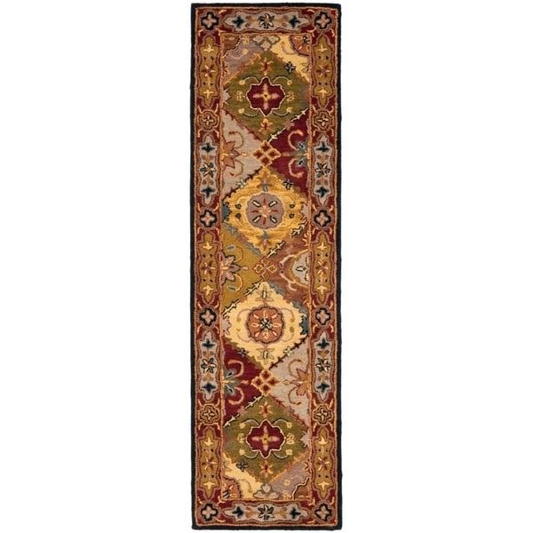 Safavieh Handmade Heritage Traditional Bakhtiari Multi/ Red Wool Runner Rug - 2'3" x 12'
