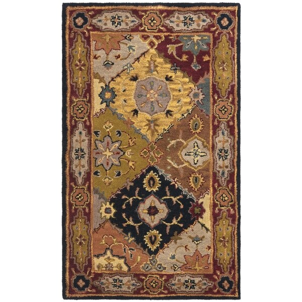 Handmade Heritage Bakhtiari Multi/ Red Wool Rug (3' x 5') Safavieh 3x5   4x6 Rugs