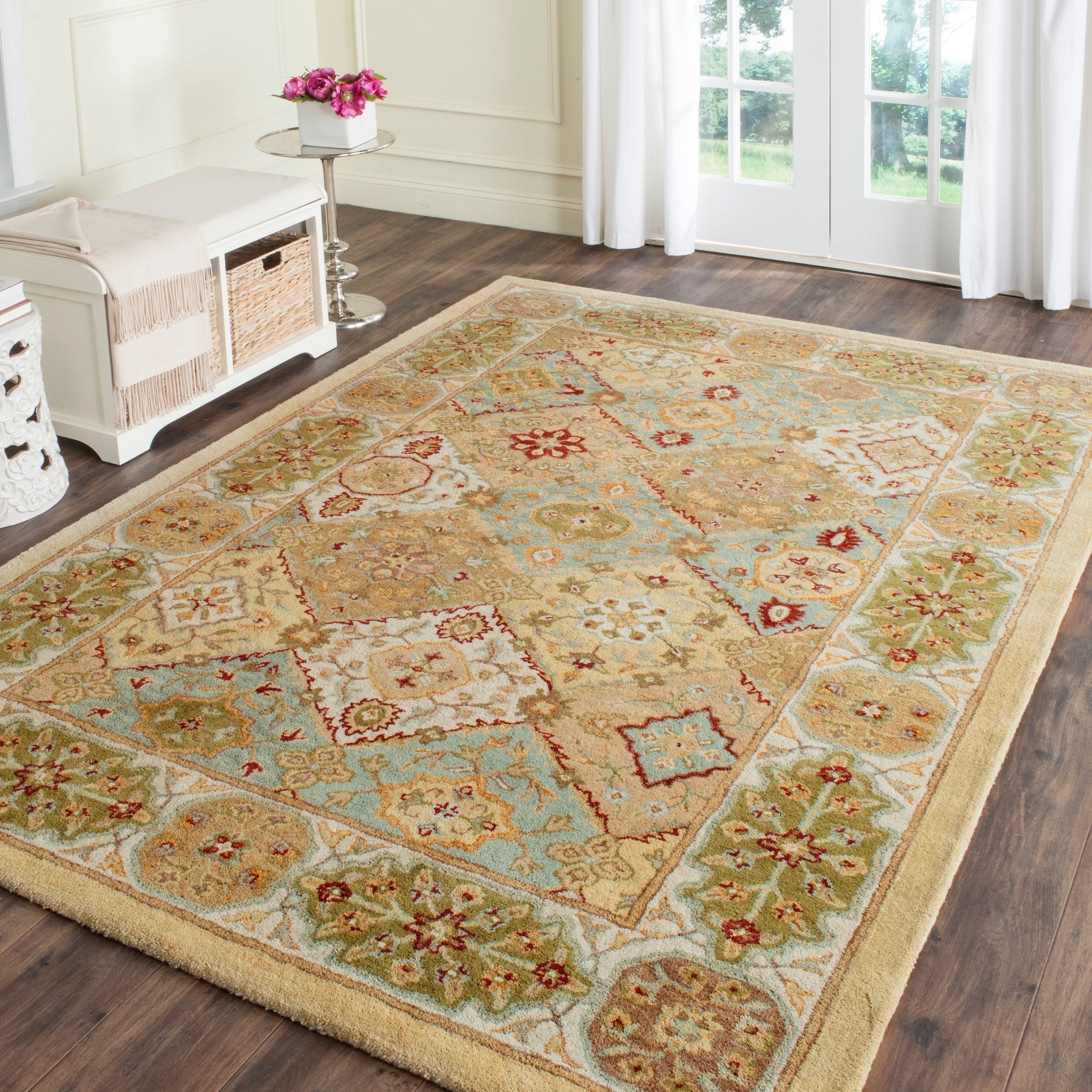 Handmade Heritage Bakhtiari Multi/ Ivory Wool Rug (83 X 11)