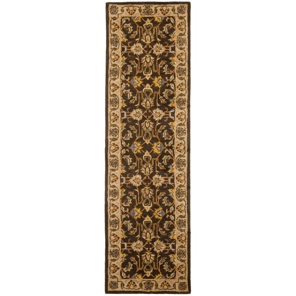 Safavieh Handmade Heritage Timeless Traditional Brown/ Ivory Wool Runner Rug - 2'3 x 8'
