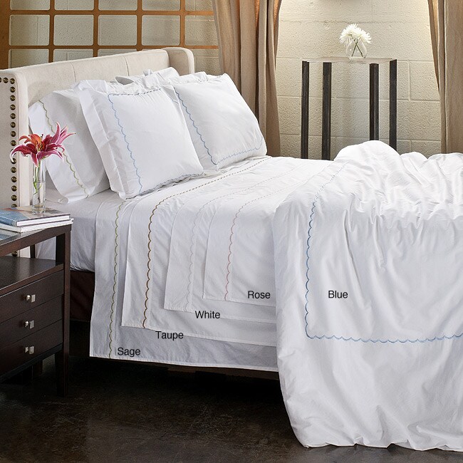 Shop Scallop Embroidery 300 Thread Count Cotton Percale 3 Piece