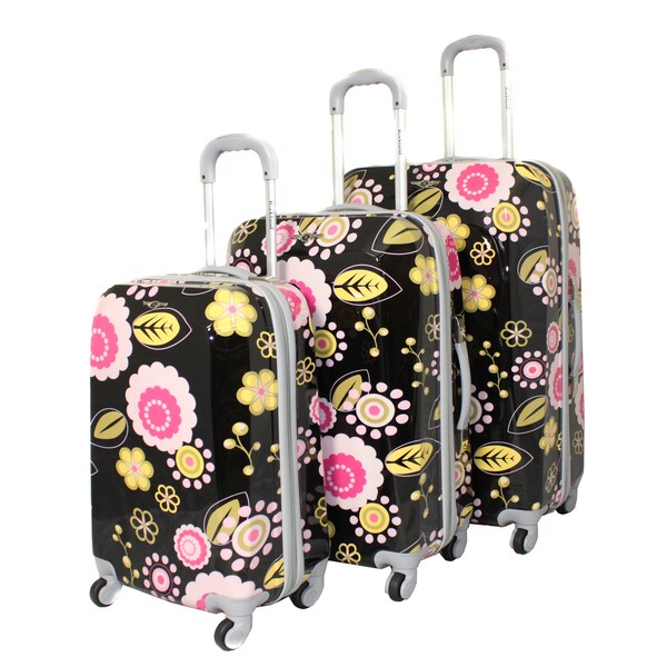 pink flower suitcase