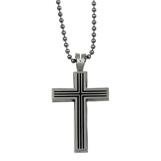 Shop Bico Australia Silvertone Pewter Vegas Cross Necklace - Free ...