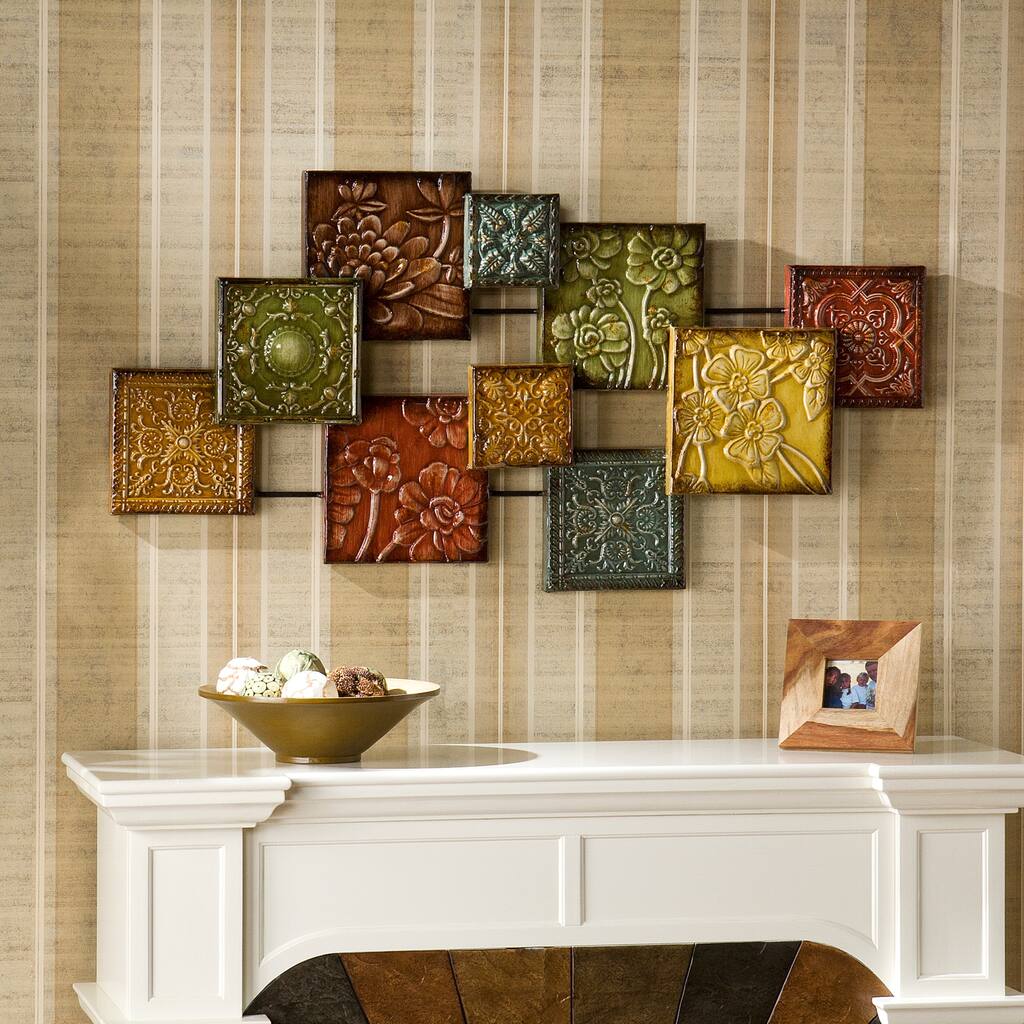 SEI Furniture Mozaic Floral Wall Sculpture