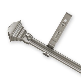 Pinnacle Adjustable Curtain Rod Set Square Finial