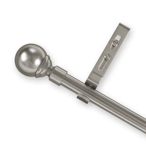 Pinnacle Adjustable Curtain Rod Set with Pewter Ball Finial