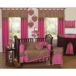 Shop Pink Cheetah 9 Piece Crib Bedding Set Overstock 5298439