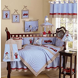 fire truck crib bedding set