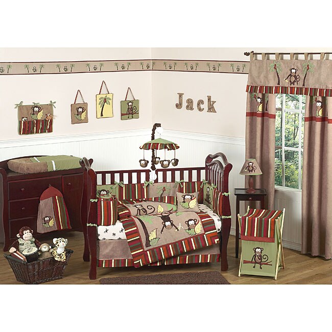 Sweet Jojo Designs Monkey 9 piece Crib Bedding Set