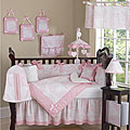 Pink Toile 9-piece Crib Bedding Set