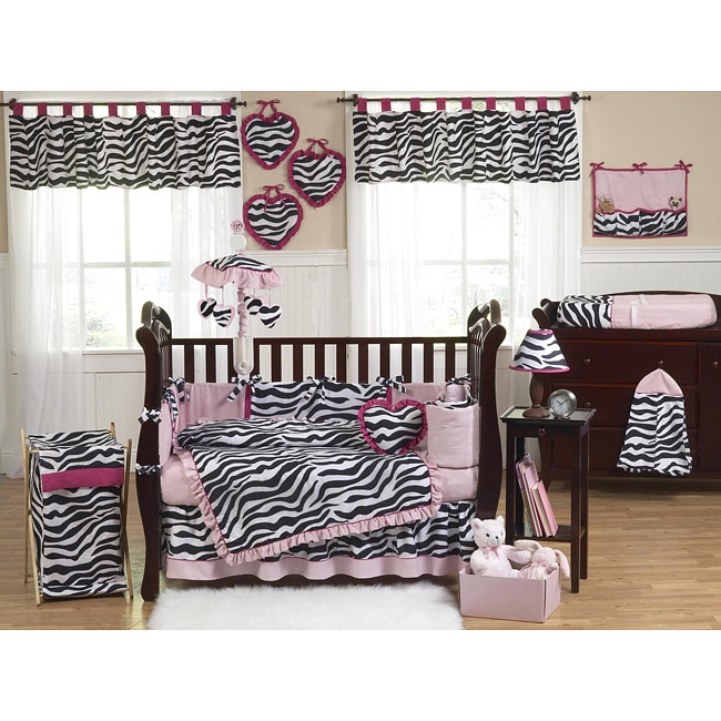 Pink zebra best sale crib bedding sets