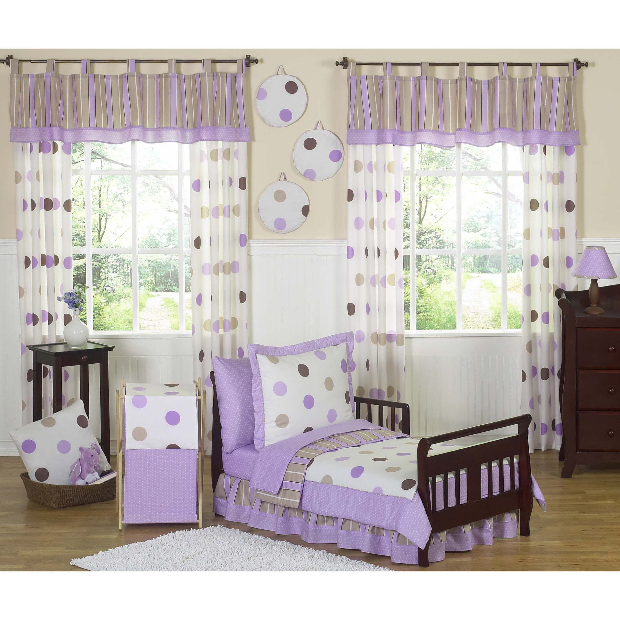 Shop Sweet Jojo Designs Purple Brown Modern Polka Dot 5 Piece Toddler Girl S Bedding Set Overstock 5298514