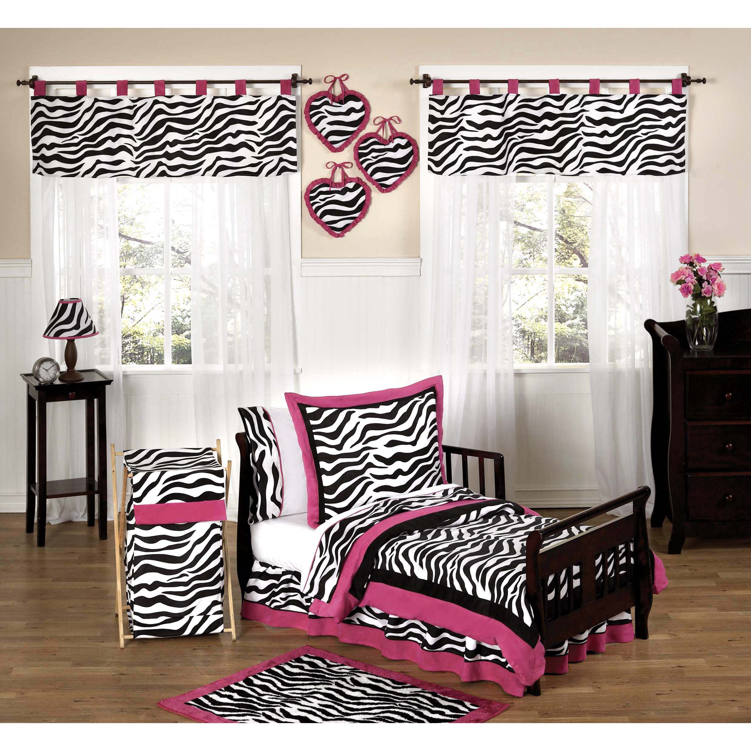 Hot Pink Zebra Print Bedding Girls Zebra Bedding Sweet JoJo Designs Pink,  Black And White Funky, image size:2477x2477