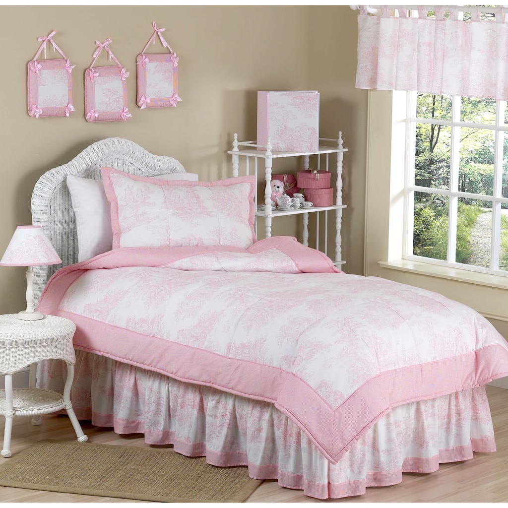 Sweet JoJo Designs Vintage French Toile 4-piece Girl's Twin-size Bedding Set