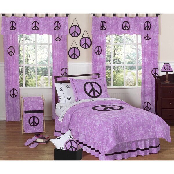 Sweet JoJo Designs Purple Peace Out 3-piece Girl's Full/ Queen-size Bedding Set
