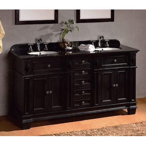 OVE Decors 60-inch Eliza Double Sink Bathroom Vanity with Granite Top