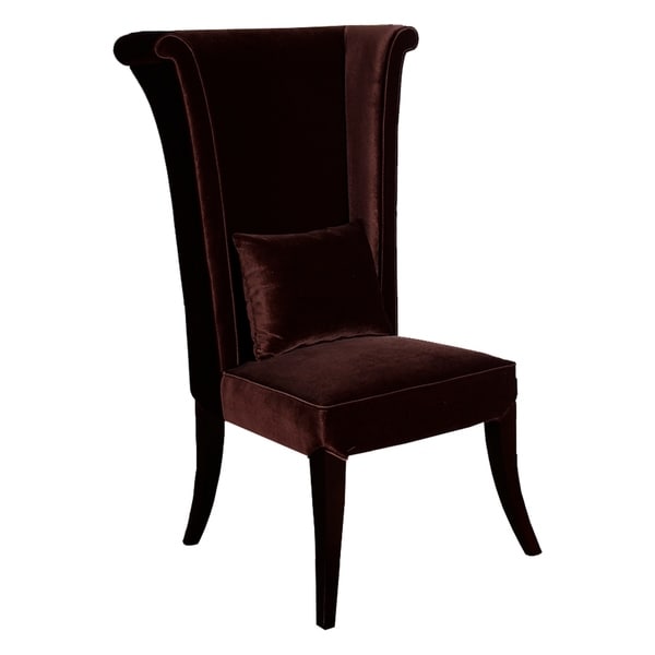 Velvet High-Back Chair - Overstock - 5298993