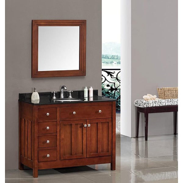 Ove Decors Adrian 42 Inch Single Sink Bathroom Vanity With Granite Top