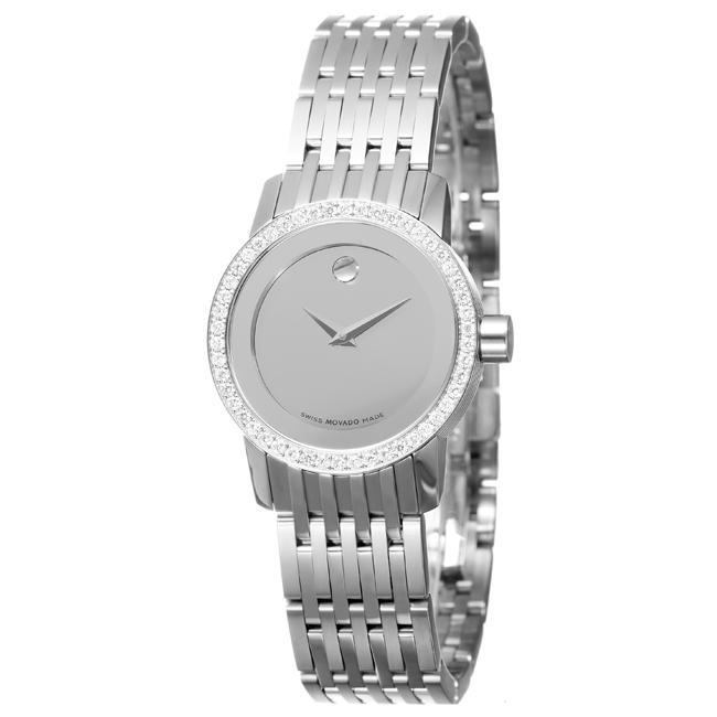 Movado Women's 'Sapphire' Stainless Steel Quartz Diamond Watch - Free ...