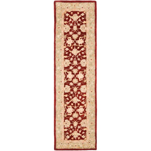 Safavieh Handmade Anatolia Oriental Red/ Green Hand-spun Wool Runner (2'3 x 12')