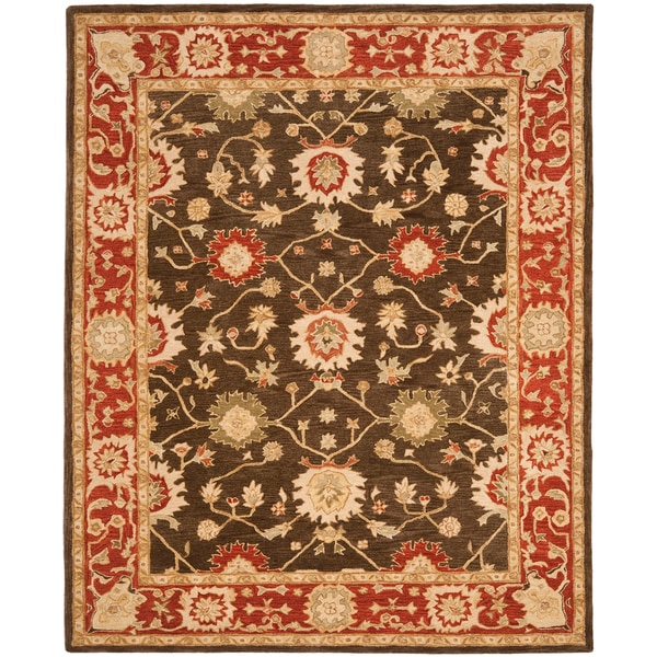Safavieh Handmade Anatolia Oriental Kerman Olive/ Rust Hand-spun Wool Rug - 9' x 12'