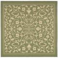 Safavieh Resorts Scrollwork Olive Green/ Natural Indoor/ Outdoor Rug - 7'10" x 7'10" square