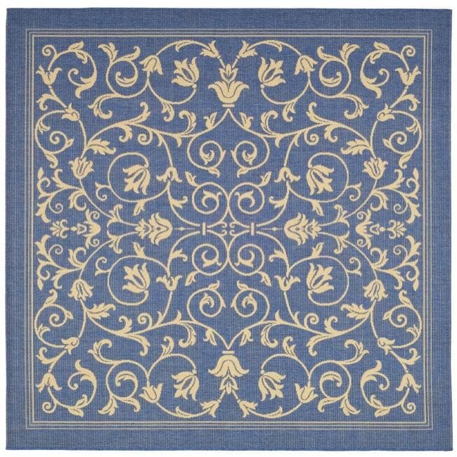 Indoor/ Outdoor Resorts Blue/ Natural Rug (710 Square)