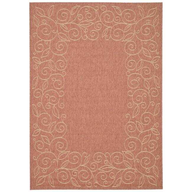 Indoor/outdoor Rust/sand Contemporary Rug (5 3 X 7)