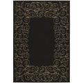 Safavieh Courtyard Scroll Border Black/ Beige Indoor/ Outdoor Rug - 6'7' x 9'6'