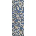 Safavieh Courtyard Roses Blue/ Beige Indoor/ Outdoor Runner (2'4" x 6'7") - 2'4 x 6'7