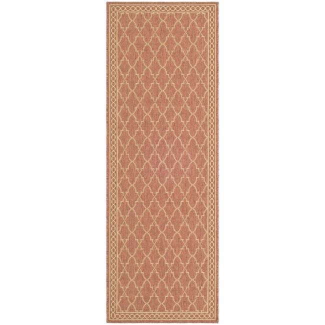 Contemporary Indoor/outdoor Rust/sand Rug (27 X 82)