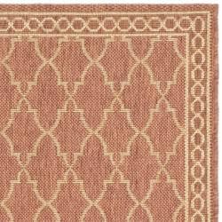 Contemporary Indoor/Outdoor Rust/Sand Rug (2'7" x 8'2") Safavieh Runner Rugs