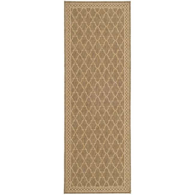 Indoor/ Outdoor Dark Beige/ Beige Rug (27x 82)