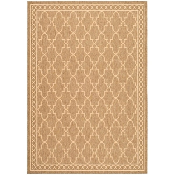 Safavieh Courtyard Trellis All-Weather Dark Beige/ Beige Indoor/ Outdoor Rug - 6'-7" x 9'-6"