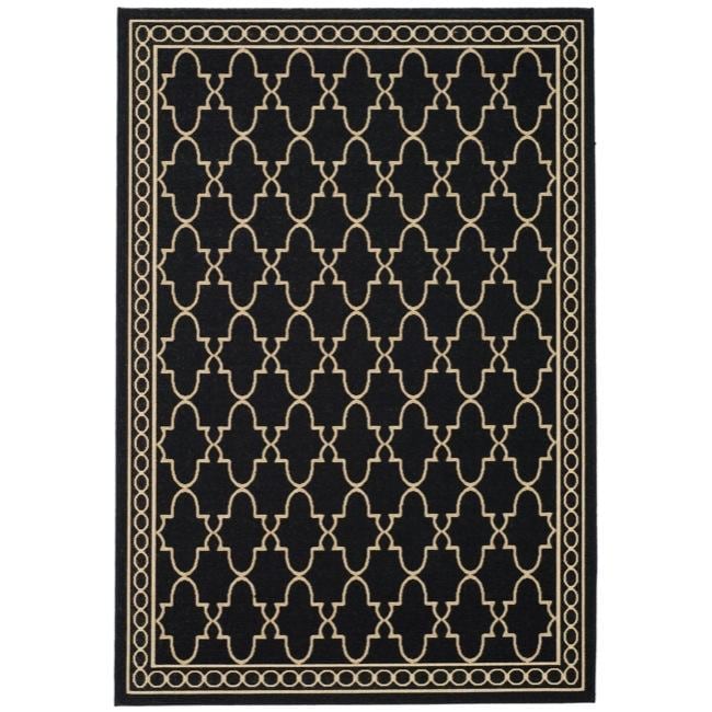 Indoor/outdoor Black/sand Polypropylene Rug (4 X 57)