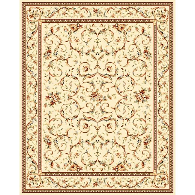 Lyndhurst Collection Traditional Ivory/ Ivory Rug (9 X 12)