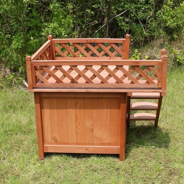 merry products room with a view wood dog & cat house