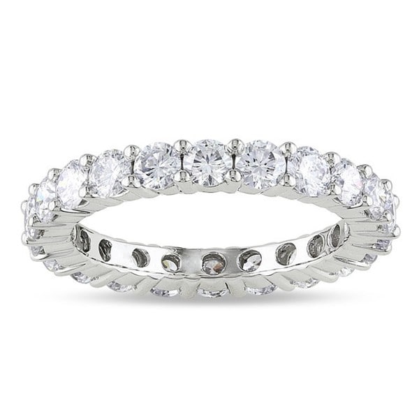 18k White Gold 2ct TDW Diamond Eternity Ring (G H, SI1 SI2) Women's Wedding Bands