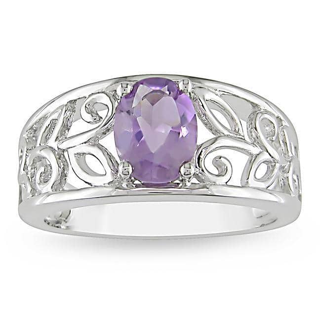 Miadora Sterling Silver Amethyst Fashion Ring