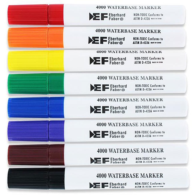 Eberhard Faber Water based Chisel tip Markers (pack Of 8)
