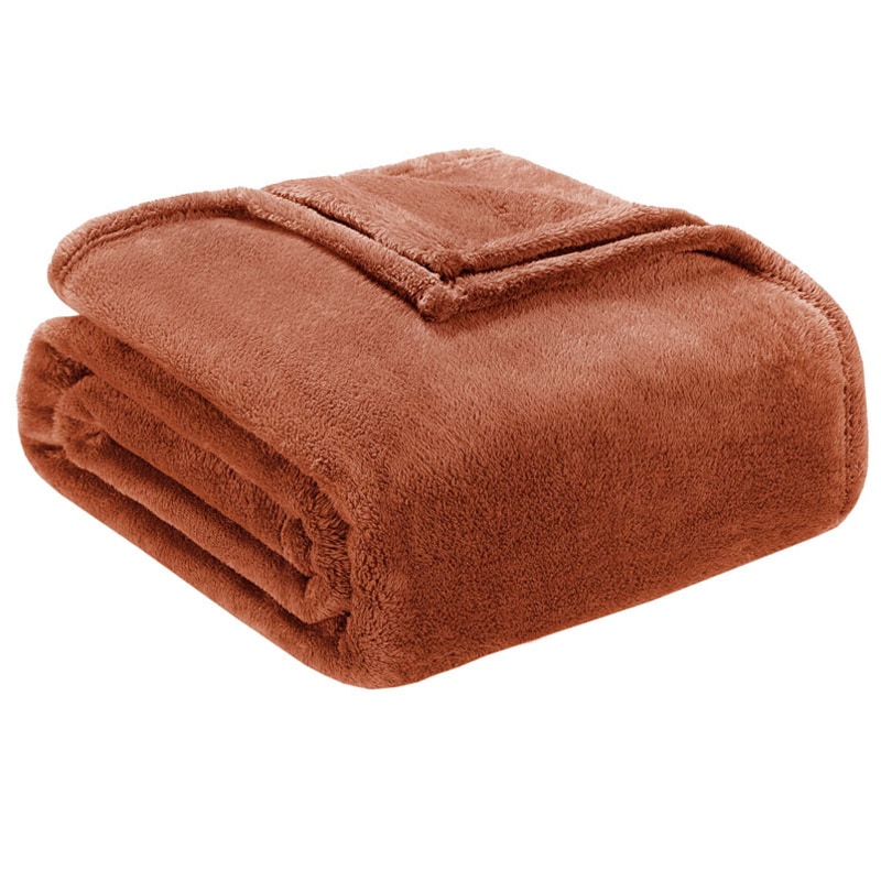 Jla Home Microtec Plush Blanket Orange Size Twin