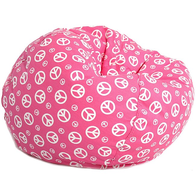 BeanSack Peace Sign Pink Bean Bag Chair - Free Shipping On Orders Over ...