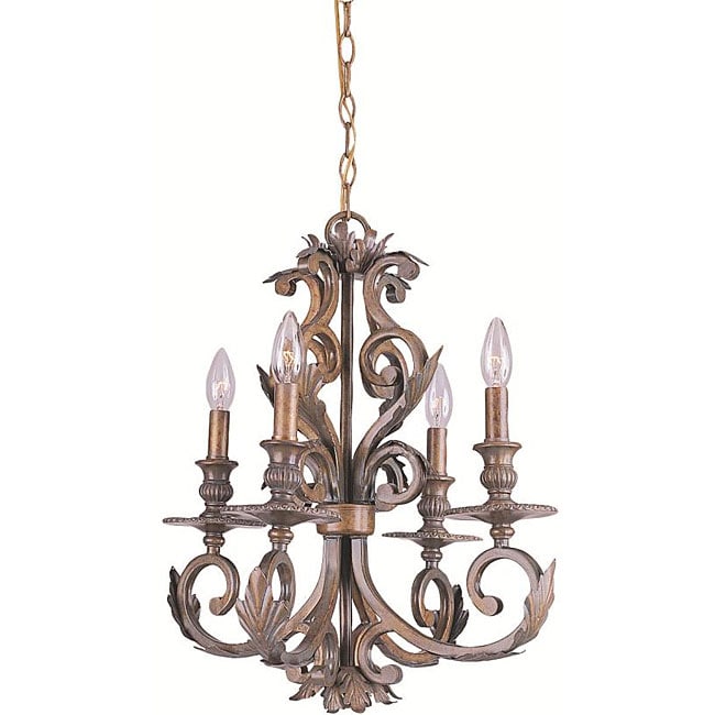 Royal 4 light Florentine Bronze finish Wrought iron Chandelier