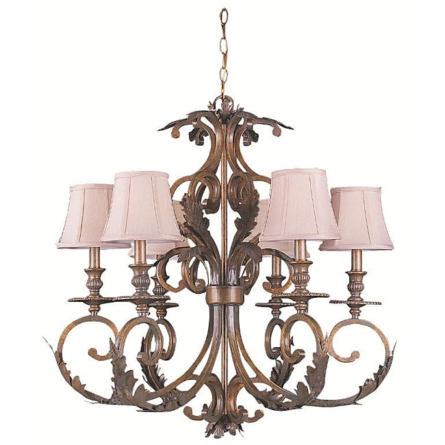 Royal 6 light Florentine Bronze Chandelier