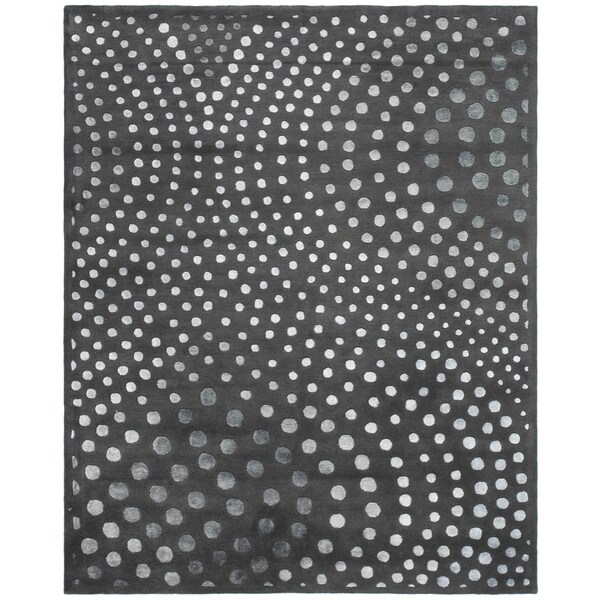 Safavieh Handmade Soho Abstract Wave Dark Grey Wool Rug - 9'-6" x 13'-6"